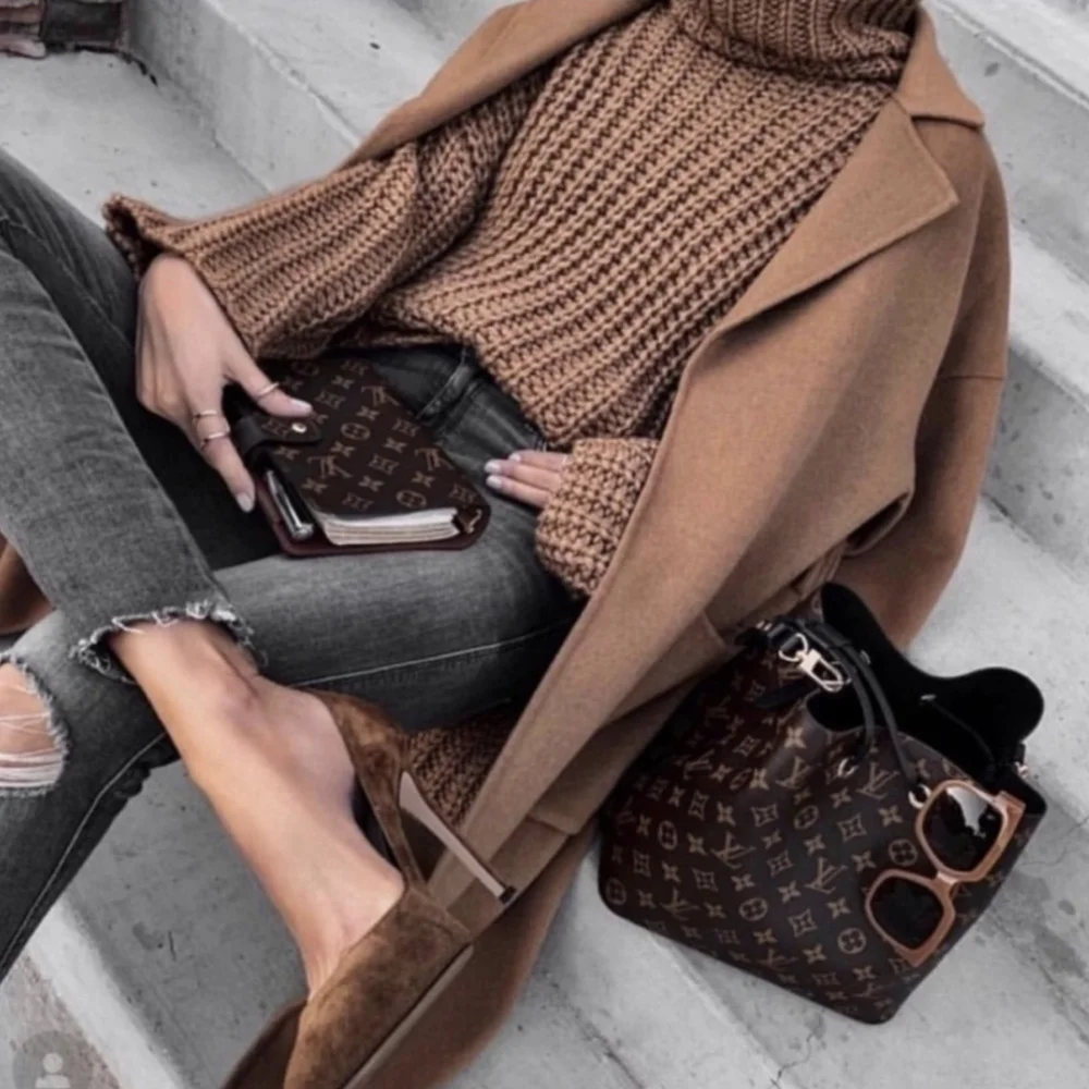 ZARA Blogger Favorite S Wool Mohair Turtleneck Sweater Oversized Chunky Knit Top - Picture 5 of 14